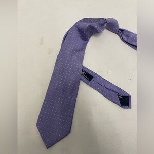 Polo Ralph Lauren Hand Made in Italy Polka Dotted Silk Tie in Purple